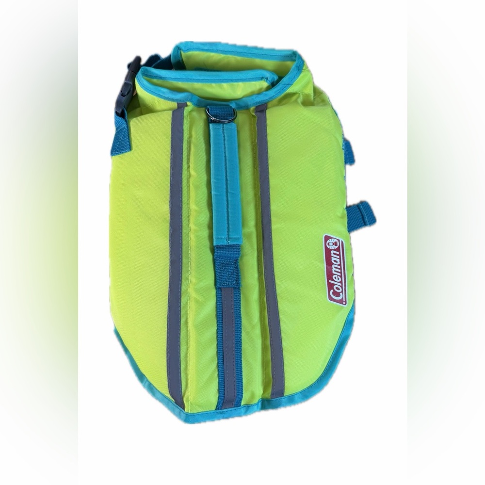 Coleman Dog Life Vest Jacket Float Coat Yellow Green Reflective Safety XS 15 Lbs - Picture 1 of 7